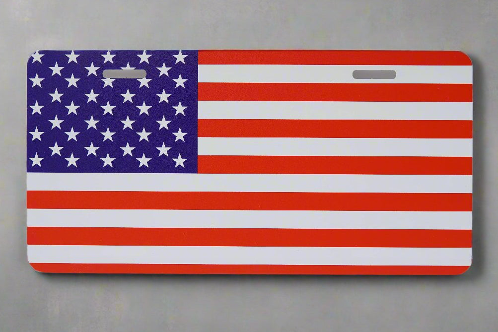 American Flag License Plate