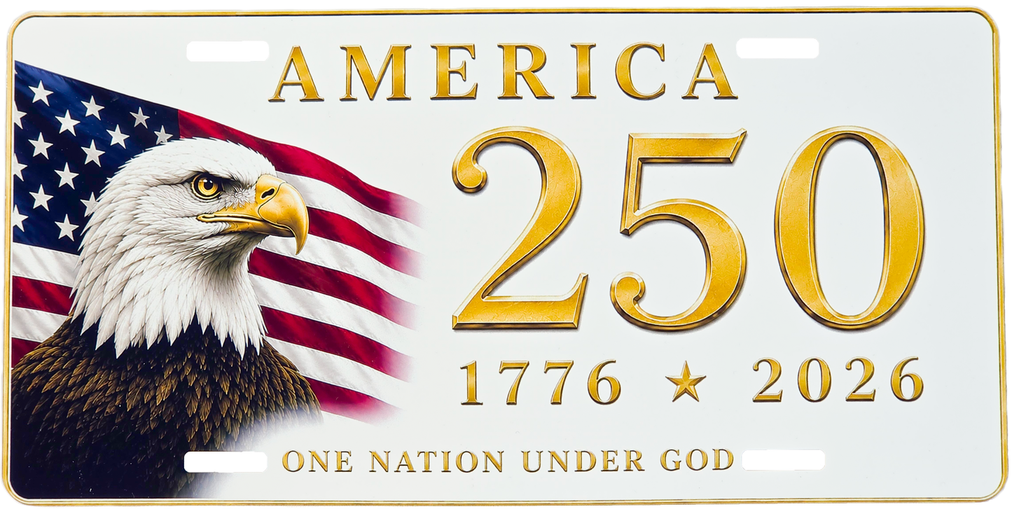 America 250 License Plate 1776-2026