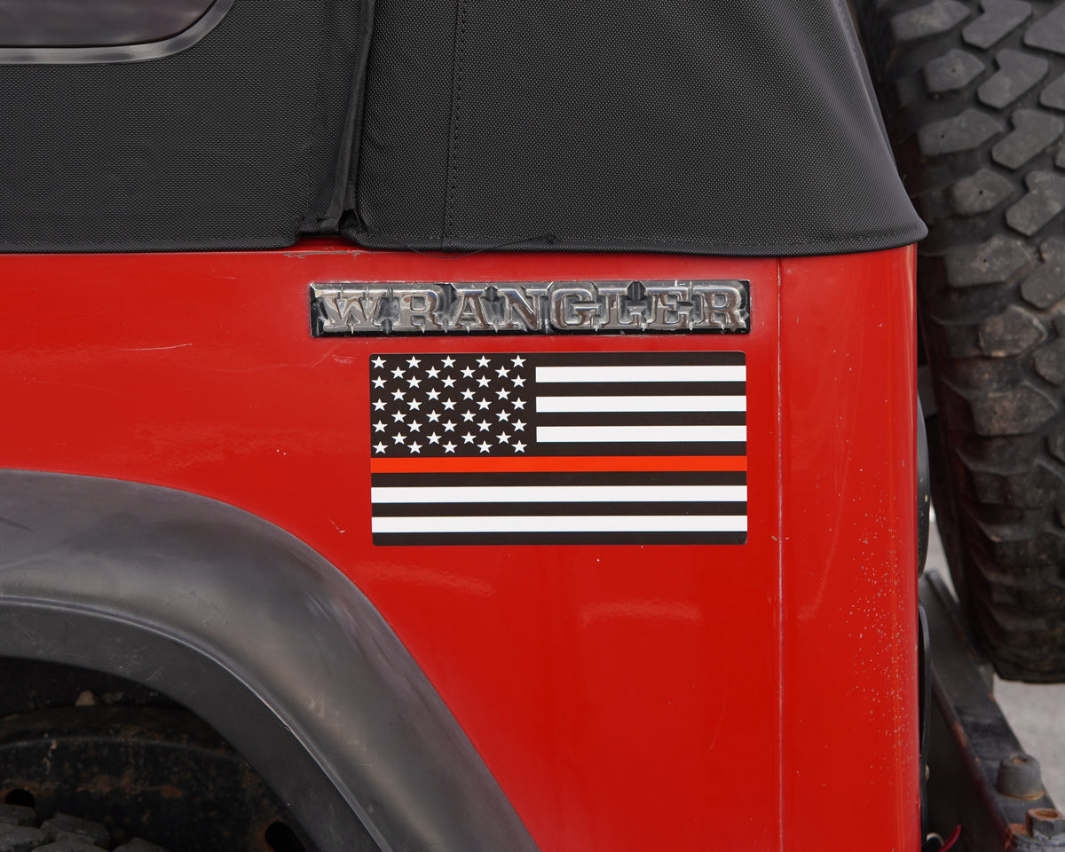 Multi Red Line Sticker Red Line American Flag Sticker – DEEZ PLATES